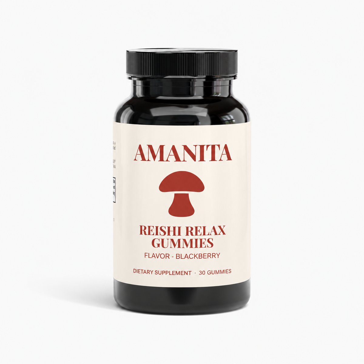 Amanita Reishi Relax Gummies — approved packaging design; supplier production verification pending