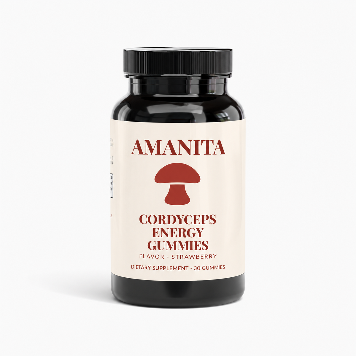 Amanita Cordyceps Gummies — approved packaging design; supplier production verification pending